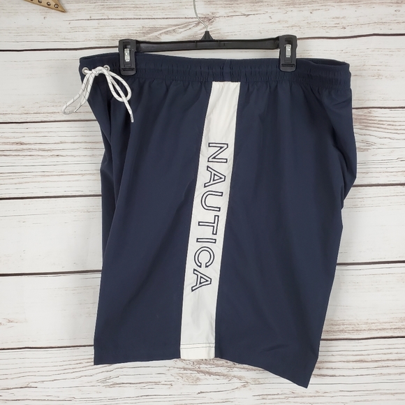 Nautica Other - Nautica | Vintage Navy Spellout Side Swim Trunks